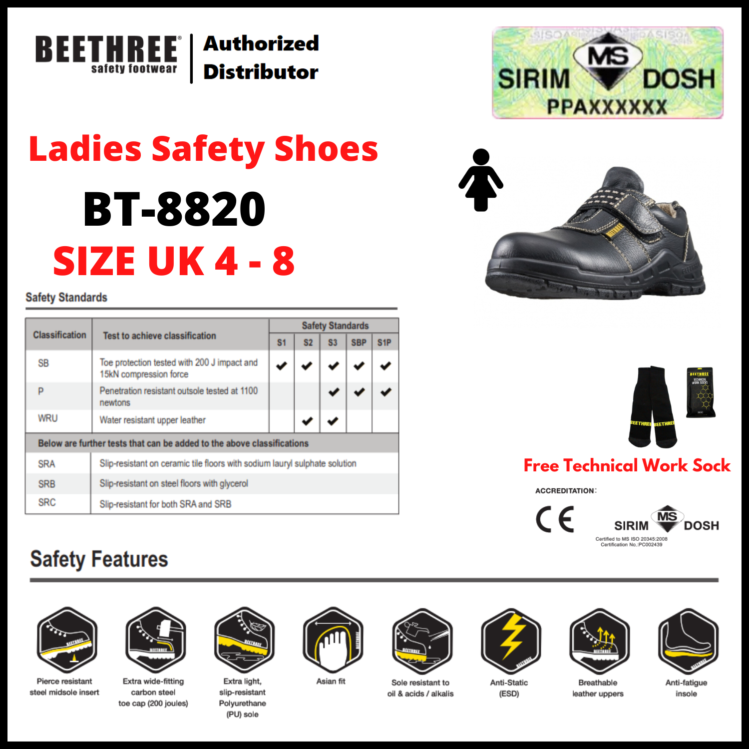 BEETHREE SAFETY FOOTWEAR BT-8820 BEETHREE SAFETY FOOTWEAR