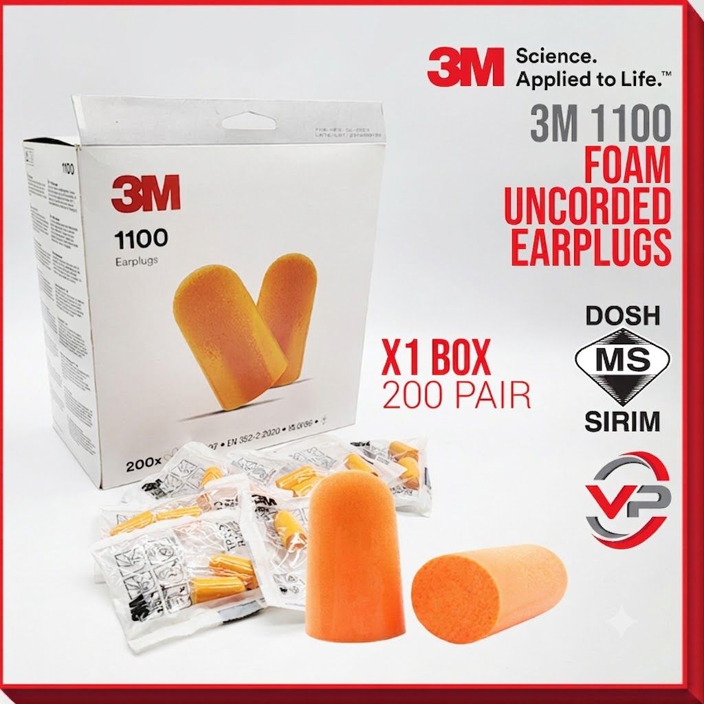 3M 1100/1110 Soft Foam Disposable Earplugs SNR 35dB (1 Box)