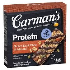 Carman’s Salted Dark Choc & Almond Protein Bars x 6