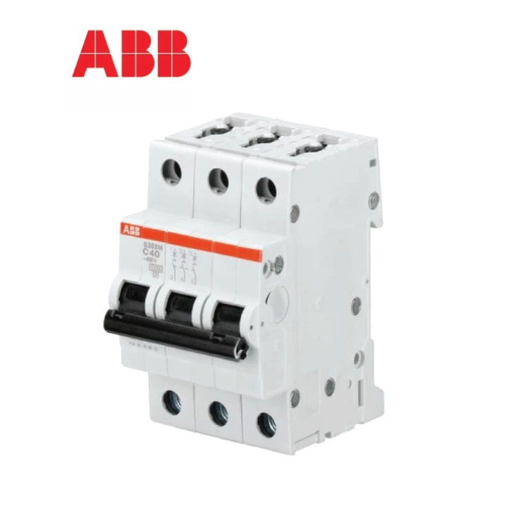 ABB 10KA MCB S203M 6A, 10A, 16A, 20A, 25A, 32A, 40A, 50A, 63A / 3 POLE (3P) (C-CURVE)