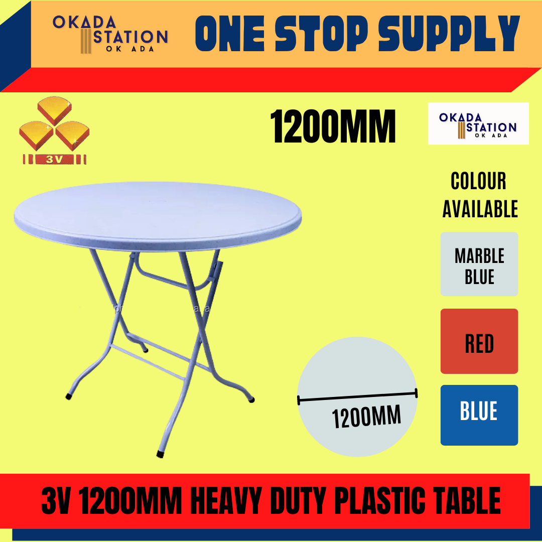 3V Plastic Table Round 4' / 3V / Table / DIAMETER 1200MM / Plastic Table / Office Table / 3V Table / 4' Plastic Round Table / 3V Plastic Table Round 4'