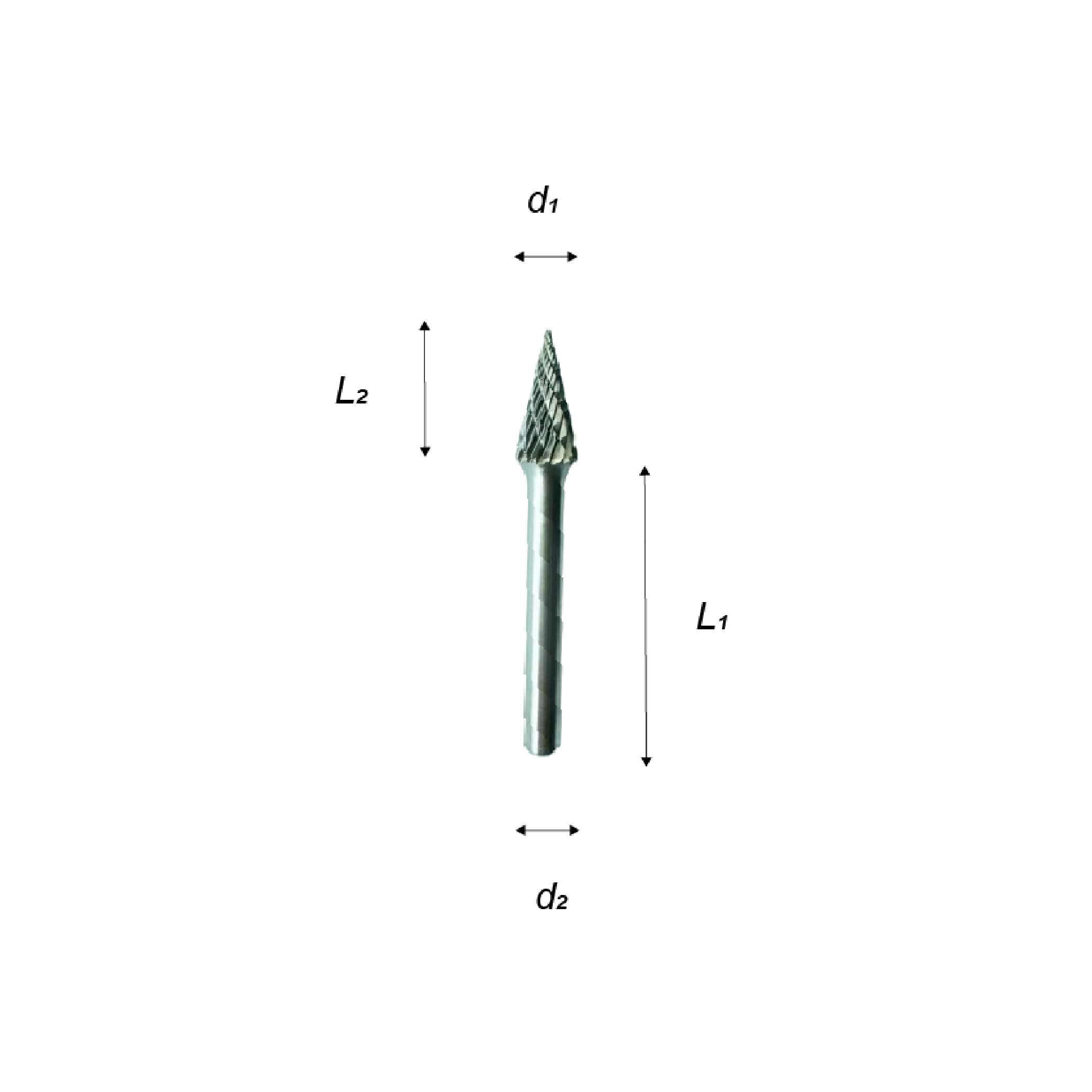 TBS Tungsten Carbide Rotary Burr Cone Pointed End (Double Cut)