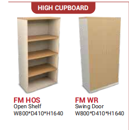 OFIS FM SERIES HIGH CUPBOARD _ BEECH TOP / WHITE BASE