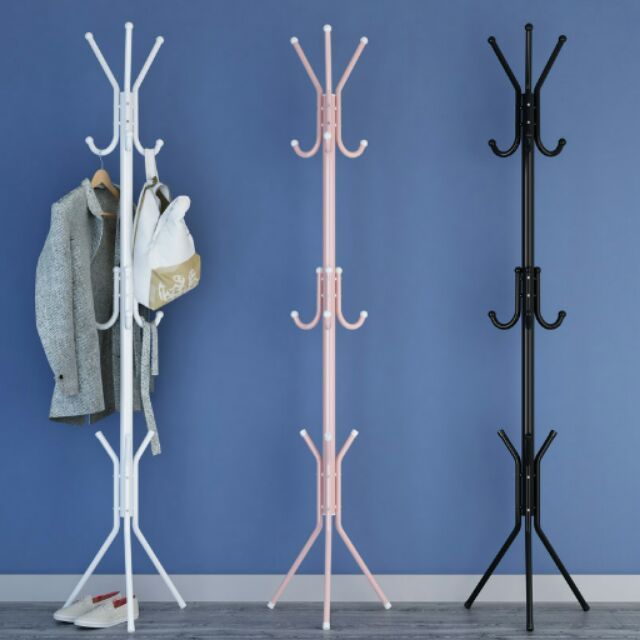 12 hook hanging pole rack clothes hanger coat stand