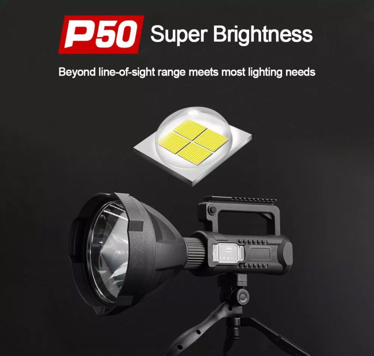 XHP LED Torch Light XHP70 Flashlight USB Rechargeable Stand Waterproof Spotlight Work Light Spotlight 1000000LM