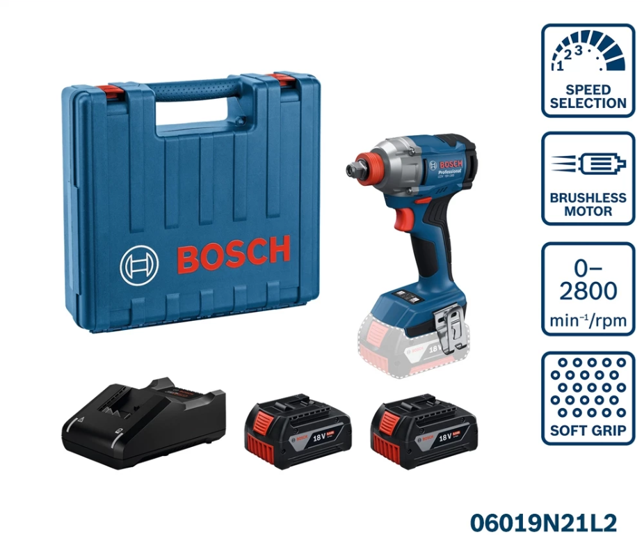 BOSCH GDX 18V-285 KIT PROFESSIONAL CORDLESS IMPACT WRENCH (06019N21L2)