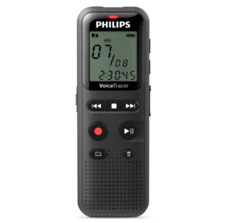 PHILIPS DVT1160 Memory Audio Recorder 4GB / 8GB with Voice Activation Function & Time-Stamped Recording