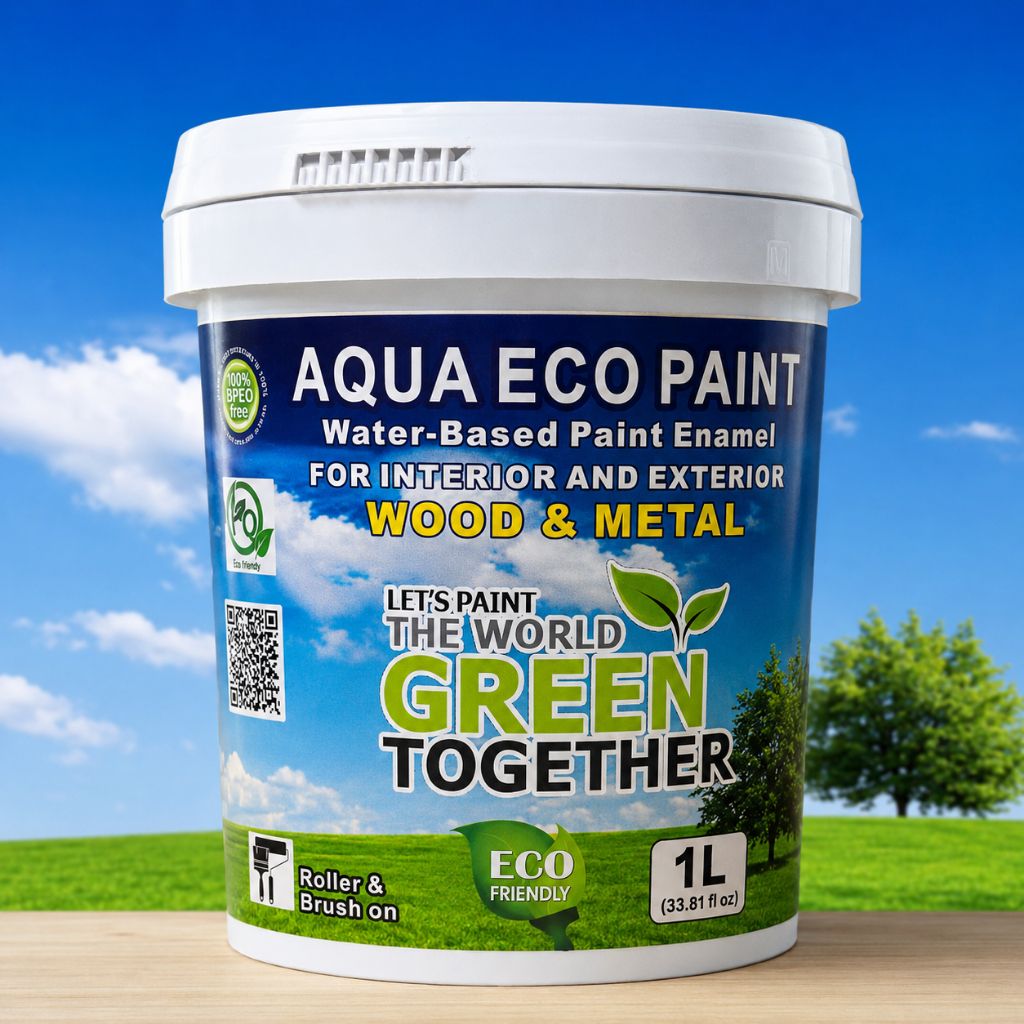Others *1L AQUA ECO PAINT ( MATT ) / WATER-BASED PAINT ENAMEL / WOOD & METAL / INTERIOR & EXTERIOR / (4/4)  green