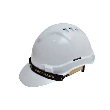 Safety Helmet, White  Proguard® Advantage II Safety Helmet - Ratchet System C/W Sweatband & Chinstrap