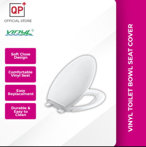 VINYL TOILET BOWL SEAT COVER REPLACEMENT WITH SOFT CLOSE TYPE l PENUTUP TANDAS GANTI | 马桶座圈替换-MEDIUM DUTY TPE-2002