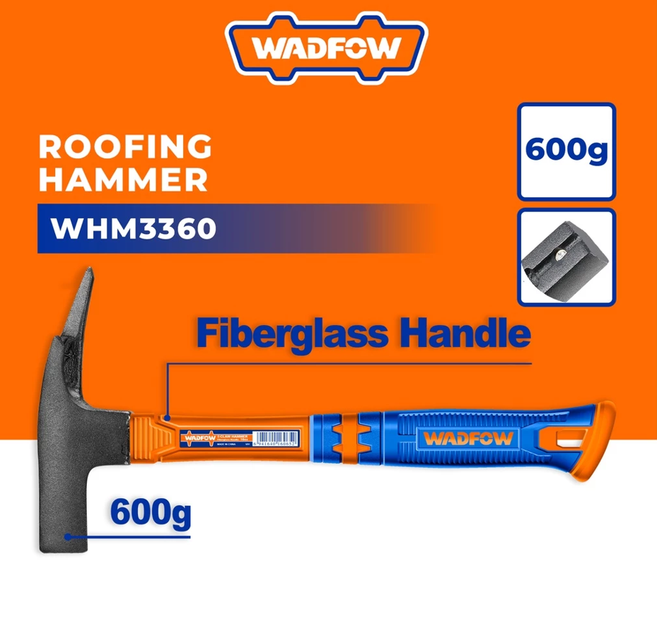 WADFOW ROOFING HAMMER WITH MAGNET SLOT HANDLE DROP FORGED CARBON STEEL HEAD (WHM3360)