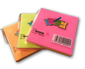 3M POST IT PAD 654-5AN NEON NOTES 3 X 3 inch