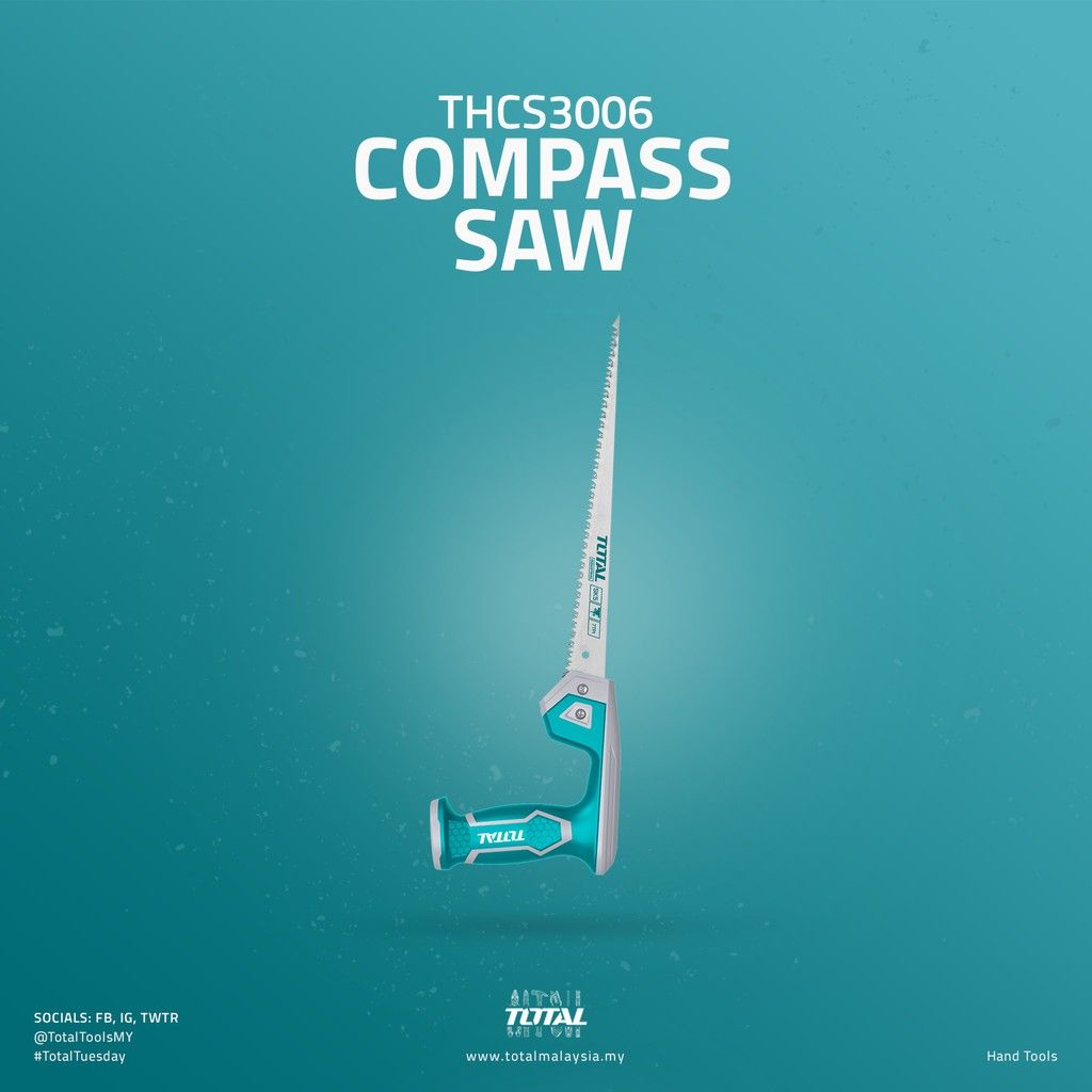 TOTAL COMPASS SAW (12"/300MM/7 TPI) THCS3006