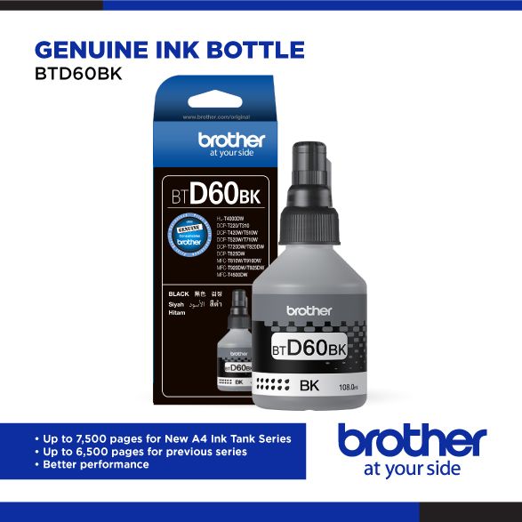 Brother BTD60BK Original Black Refill Ink Bottle