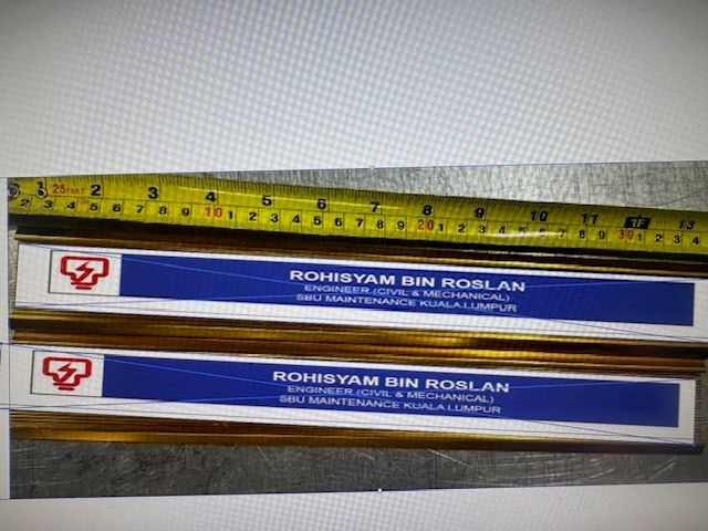 Name Plate TNB (2 Slot Gold Aluminium + Plate)