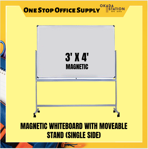 Magnetic Whiteboard With Moveable Stand 3' x 4' / Whiteboard / Magnetic Whiteboard / Stand / Whiteboard with Moveable Stand