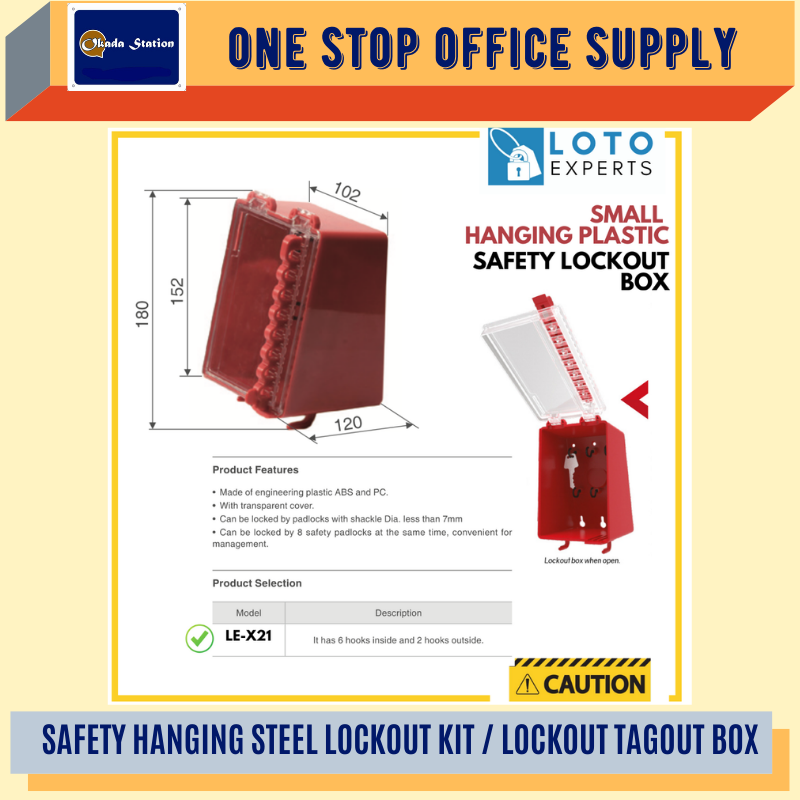 LOTO EXPERTS - SAFETY HANGING STEEL LOCKOUT KIT / LOCKOUT TAGOUT BOX