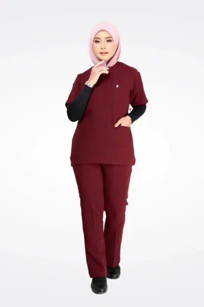 Others WOMEN ] SCRUB – RUBY RED | STELLAR SERIES (STRETCHABLE LYCRA