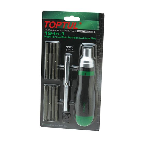 19-In-1 High Torque Ratchet Screwdriver Set - TOPTUL The Mark of Professional Tools