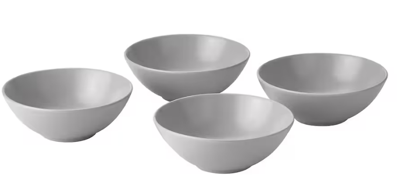 *FÄRGKLAR Bowl, matt light grey, 4 pcs per Pack