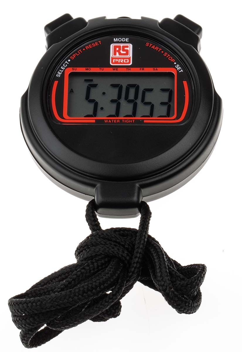 Others *RS PRO Black Digital Pocket Stopwatch