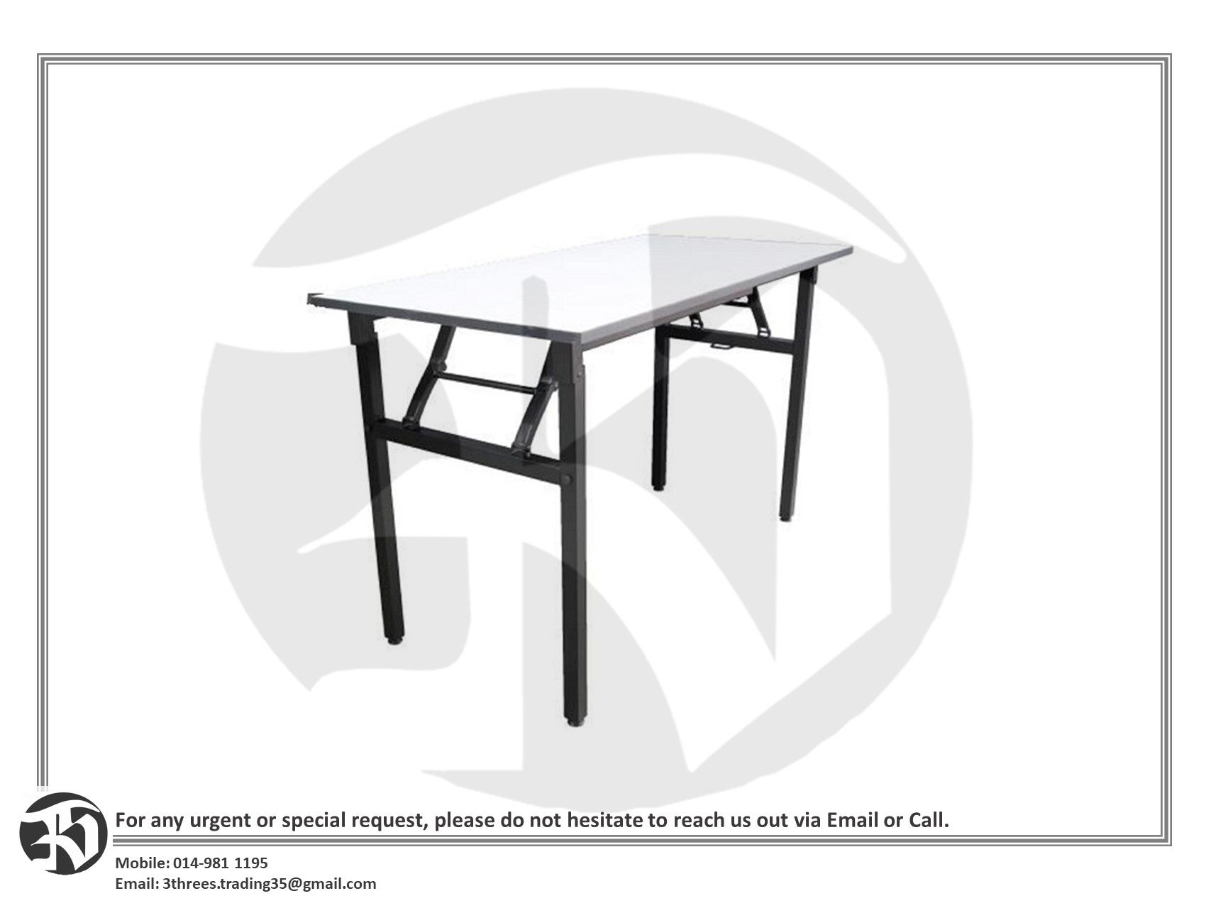 3 x 2ft Rectangular Folding Banquet Table