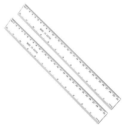 Ruler 12" Thick Plastic