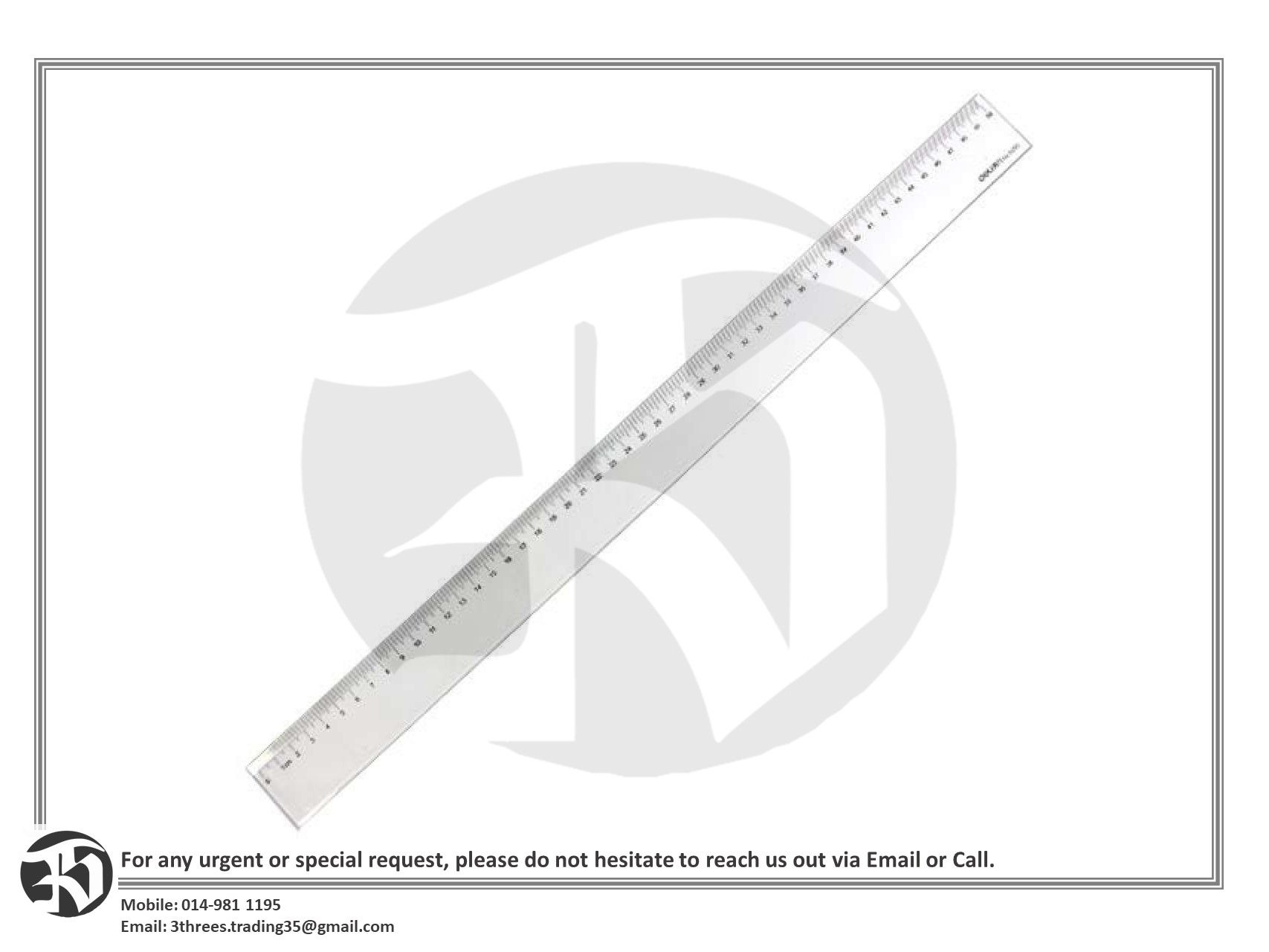 Deli plastic ruler 50cm