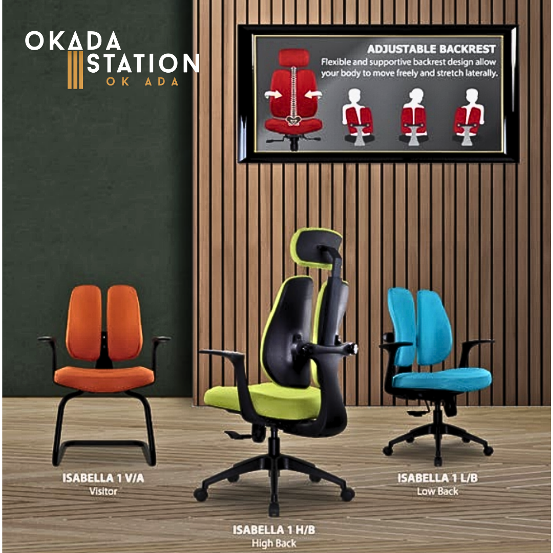 CLASSIC CHAIR ISABELLA 1 ERGONOMIC OFFICE CHAIR WITH NYLON LEG - ALL SIZE (PU LEATHER) / CLASSIC CHAIR / CHROME SERIES / ISABELLA SERIES / ERGONOMIC OFFICE CHAIR / EXECUTIVE CHAIR / ERGONOMIC EXECUTIVE CHAIR / OFFICE CHAIR / CHAIR / ISABELLA