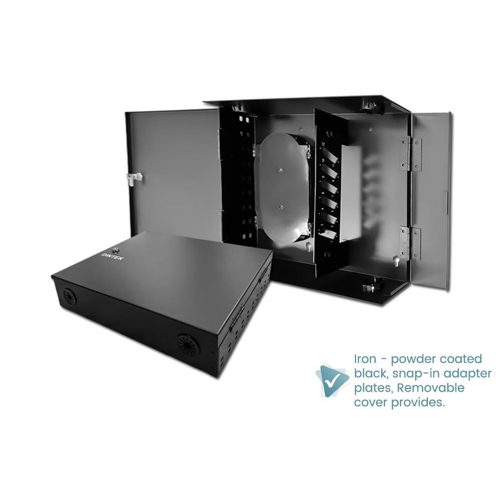 DINTEK WALL MOUNT FIBER OPTIC ENCLOSURE 12 PORTS UNLOADED SC PANEL (12 PORT SC)