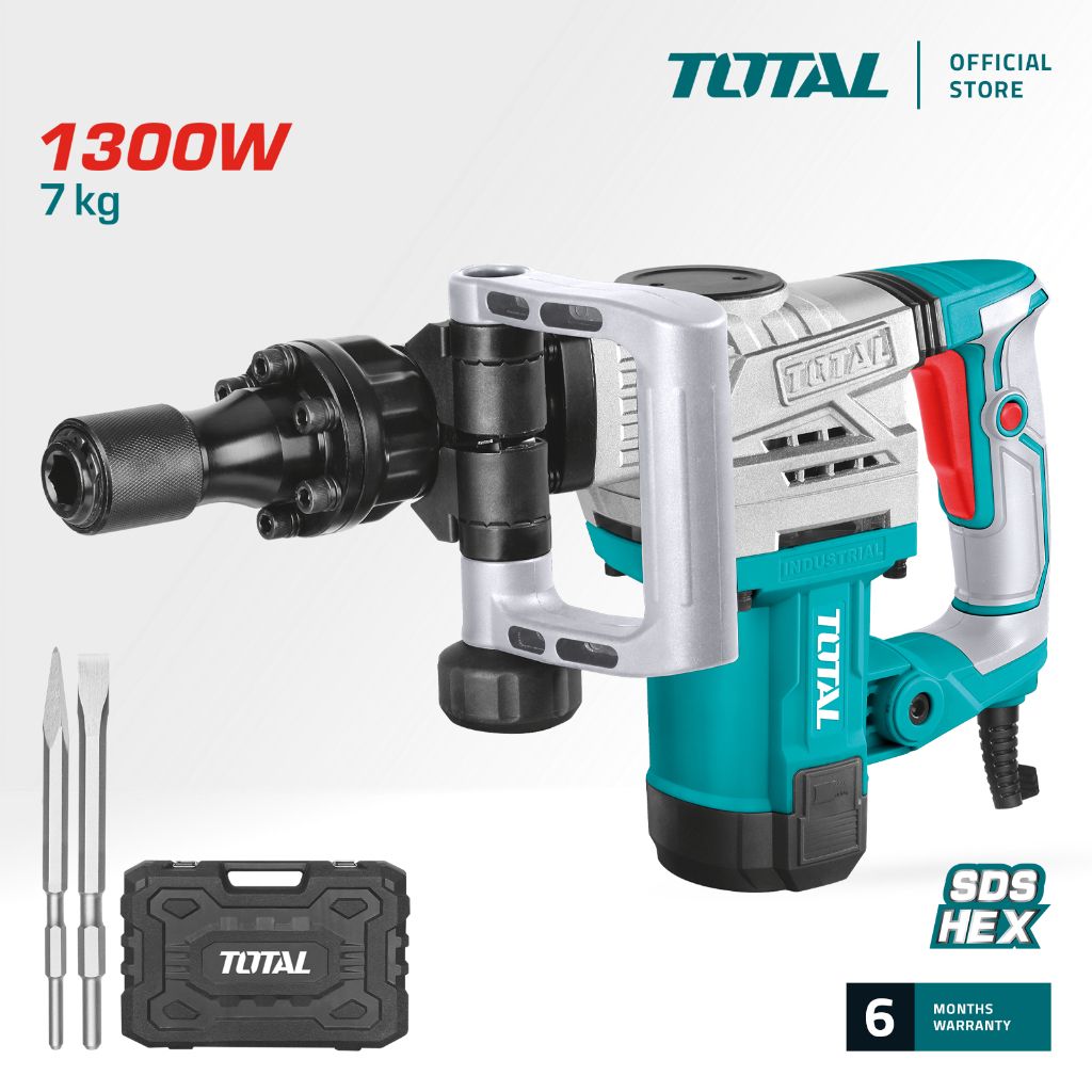 TOTAL TH2130016 DEMOLITION BREAKER (SDS HEX CHUCK + ANTI-VRIBRATION SYSTEM.)