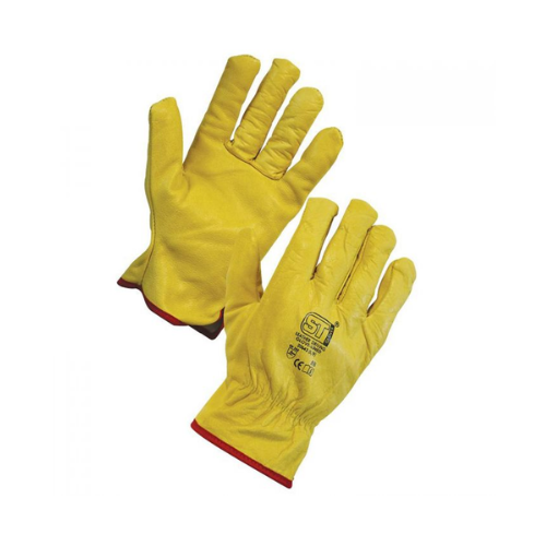 Supertouch Leather Yellow Fleece Abrasion Resistant, Cut Resistant, Tear Resistant Work Gloves