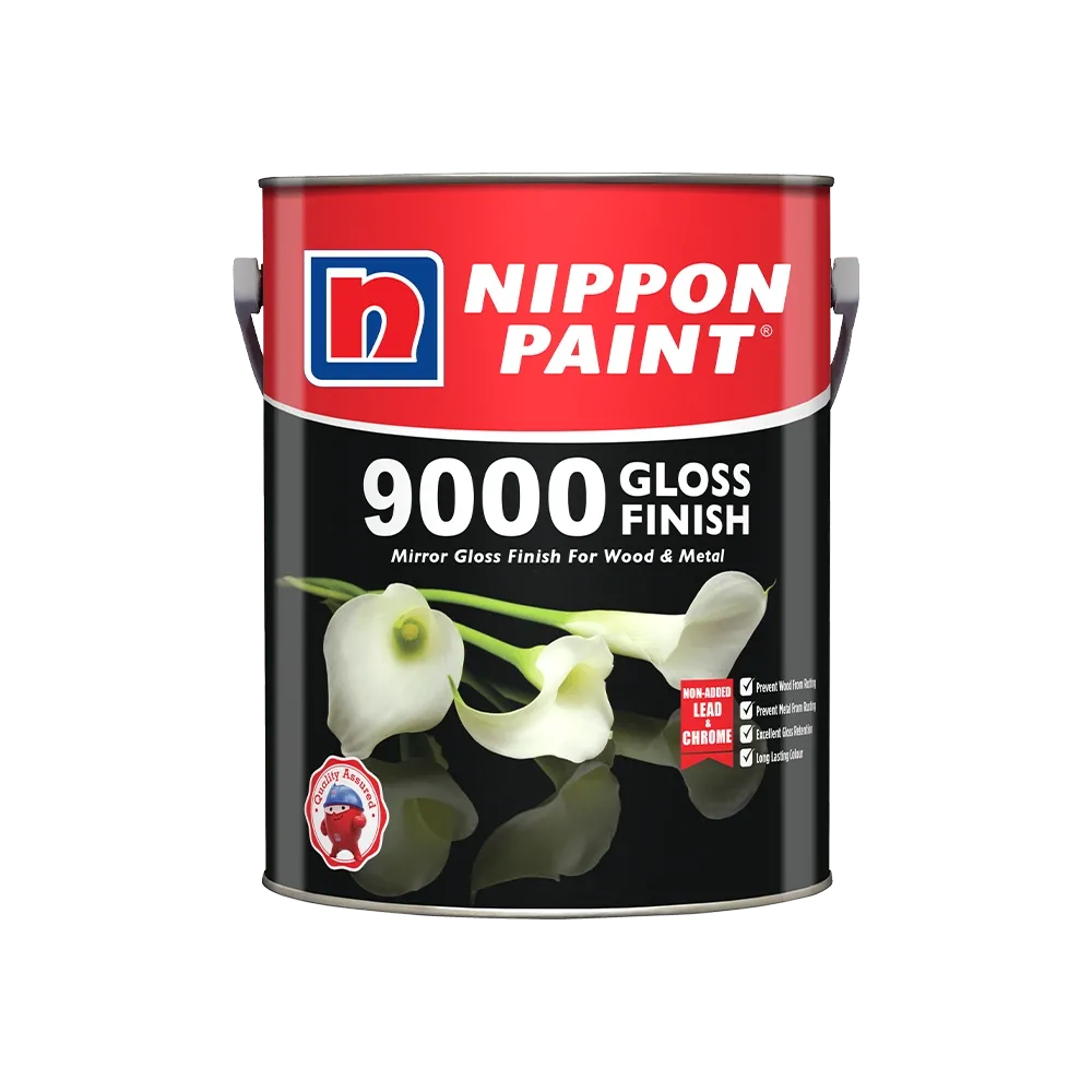 Others *5L Nippon Paint 9000 Gloss Finish Cat Anti Karat Besi Cat Besi Anti Karat Metal Paint white