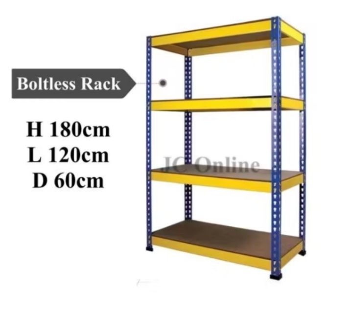 BOLTLESS RACK 4 TIER SIZE: 1800MM (H) X 1200( W) X 600(D) FREE DELIVERY