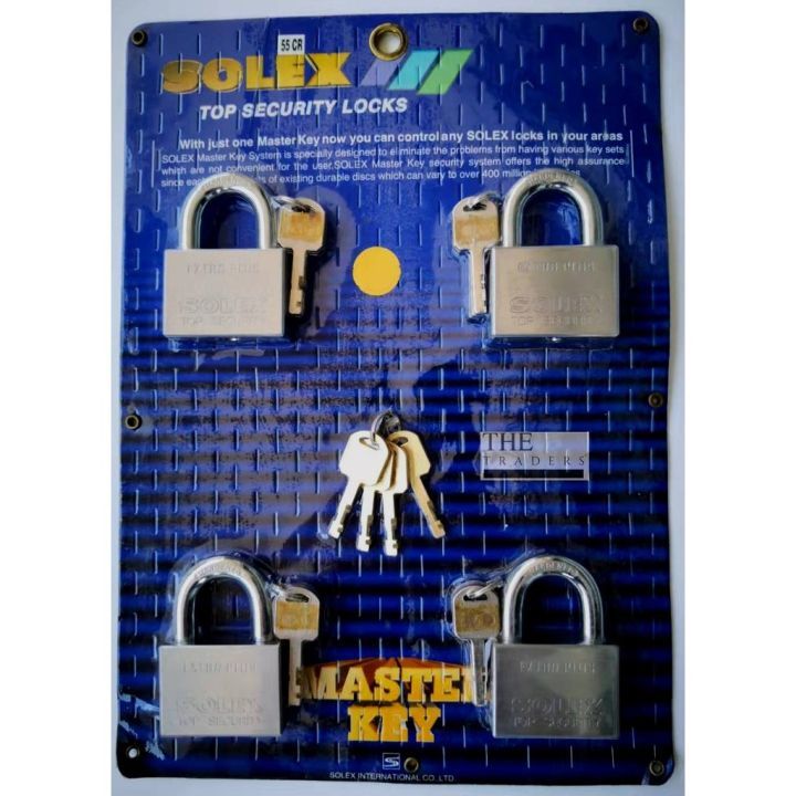 Solex Extra Plus CR Set CR55 Master Key 4:1 Padlocks (55MM x 4 PCS SET)