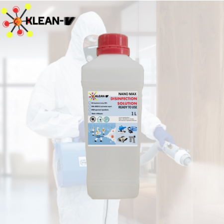 Klean-V Nano Max 1L Non Alcohol Smoke Disinfectant Liquid Solution Fog Machine Fumigation Antibacterial
