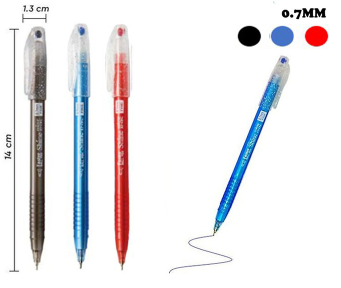 Faster 0.7mm CX-1076 Shine Ball Pen Blue, Red, Black