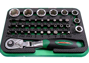 JONNESWAY 40PCS 1/4" DR. MINI RATCHET BIT SET