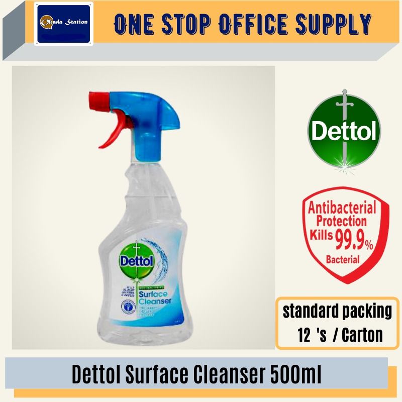 Dettol Anti-Bacterial Surface Cleanser Spray - 500ml / Dettol Spray # Kills 99.9% Bacteria & Viruses # Pembasmian Kuman & Bakteria # Trusted By Doctor