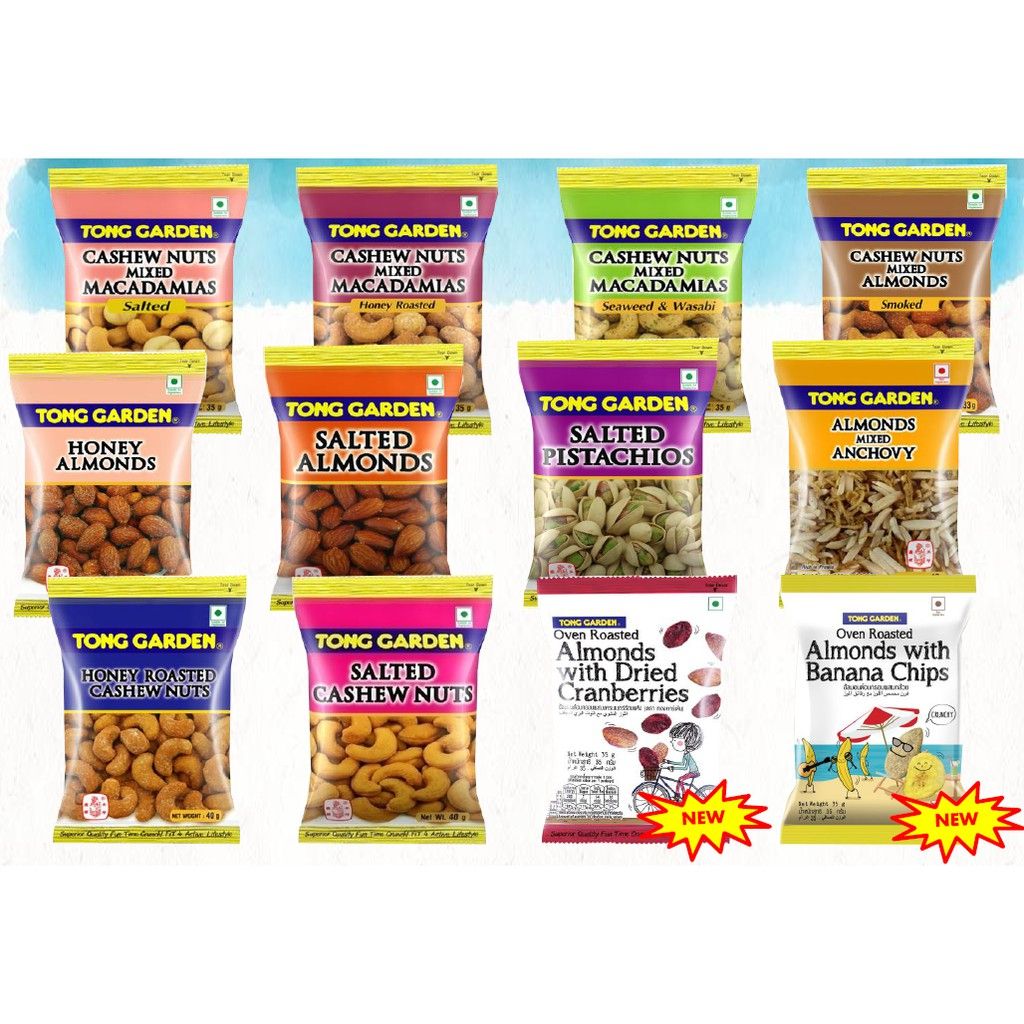 Tong Garden Cashew Nuts/Peanut/Pistachio/Almonds (1 bag =12 packet) 40g