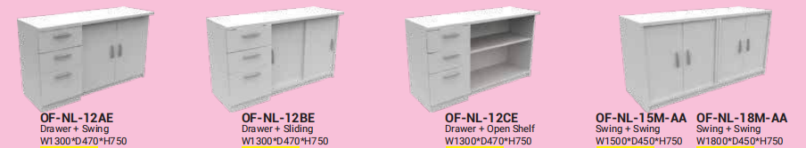 OFIS N SERIES OPEN SHELF / DRAWER _ WHITE