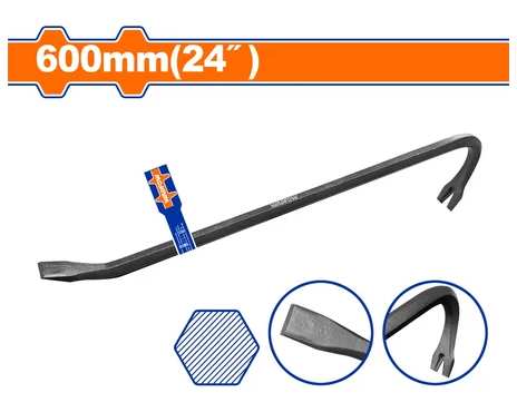 WADFOW WRECKING BAR CARBON STEEL CROWBAR (24"/600MM) WQB1360
