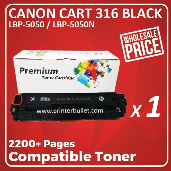 Canon 316 Black High Quality Colour Laser Toner Cartridge for Canon LBP-5050 / LBP5050N printer