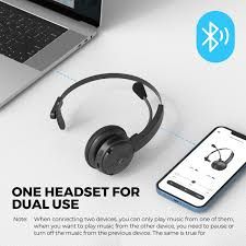 SoundPEATS A7 Pro Bluetooth Wireless Headset with Microphone V5.2 AI Noise Cancellation 40 hrs Talktime for PC/Gaming/Call
