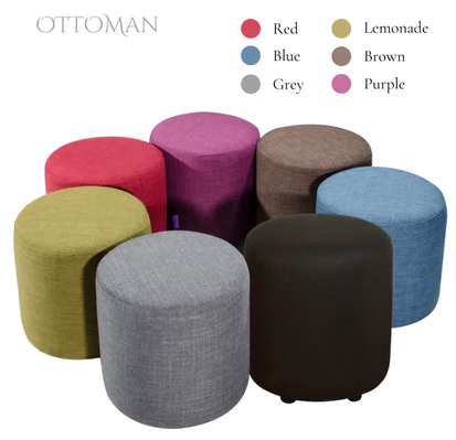Fabric Round Ottoman Stool Sofa