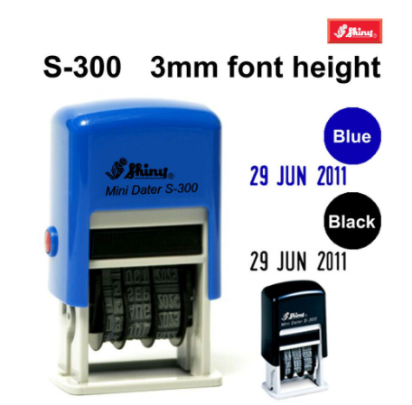 Shiny S300 Self Inking Date Stamp & Ink Pad Replacement