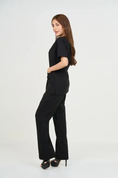 Others WOMEN ] SCRUB – ASTRAL BLACK | STELLAR SERIES (STRETCHABLE LYCRA