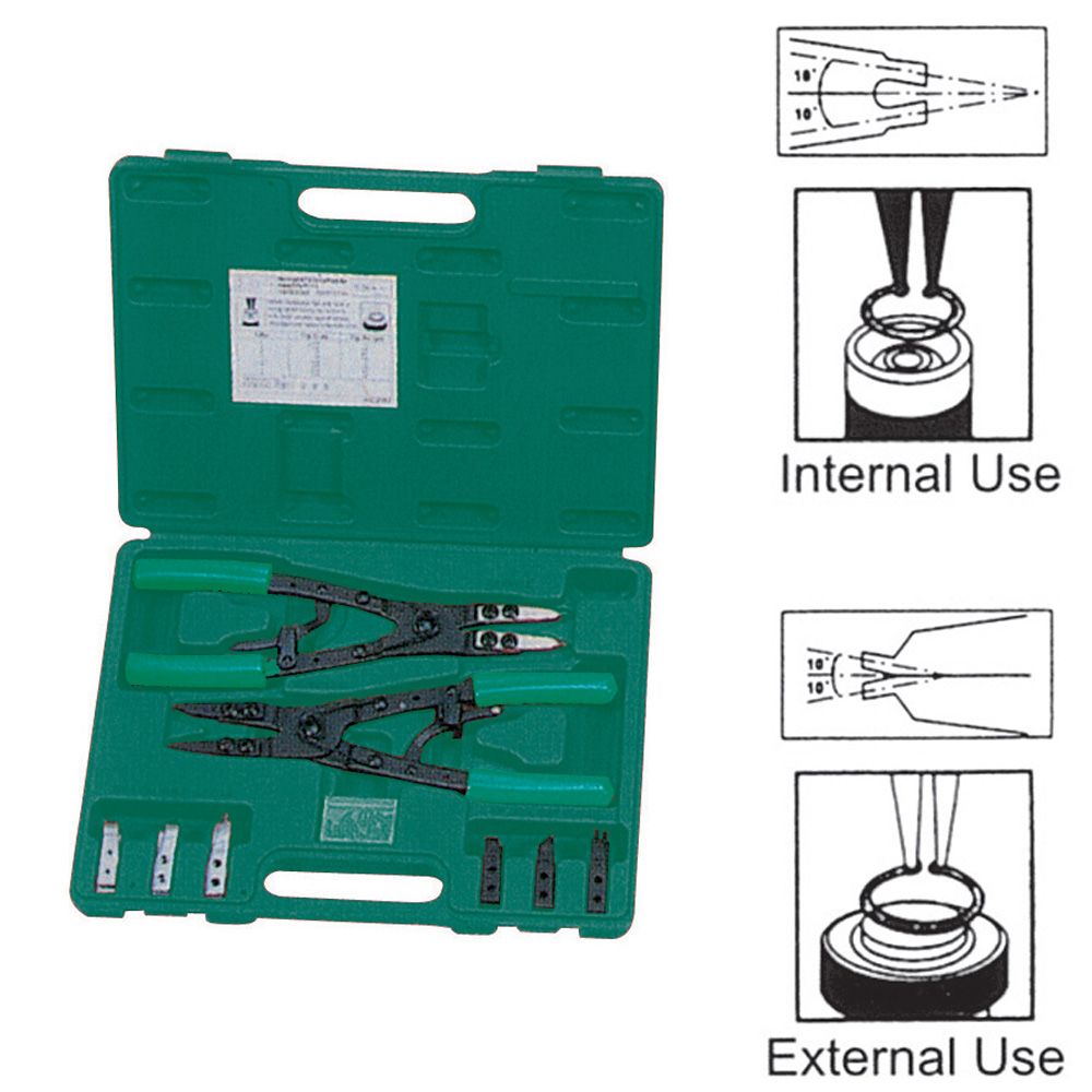 JONNESWAY HEAVY-DUTY 10-1/2" REPLACEABLE TIP CIRCLIP PLIERS SET
