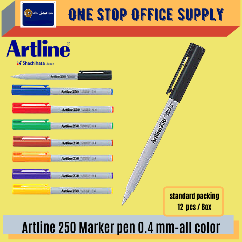 ARTLINE 250 / MARKER PEN / PERMANENT MARKER / 0.4MM / WATERPROOF / PEN MARKER / INSTANT DRY MARKER / ALL COLOUR