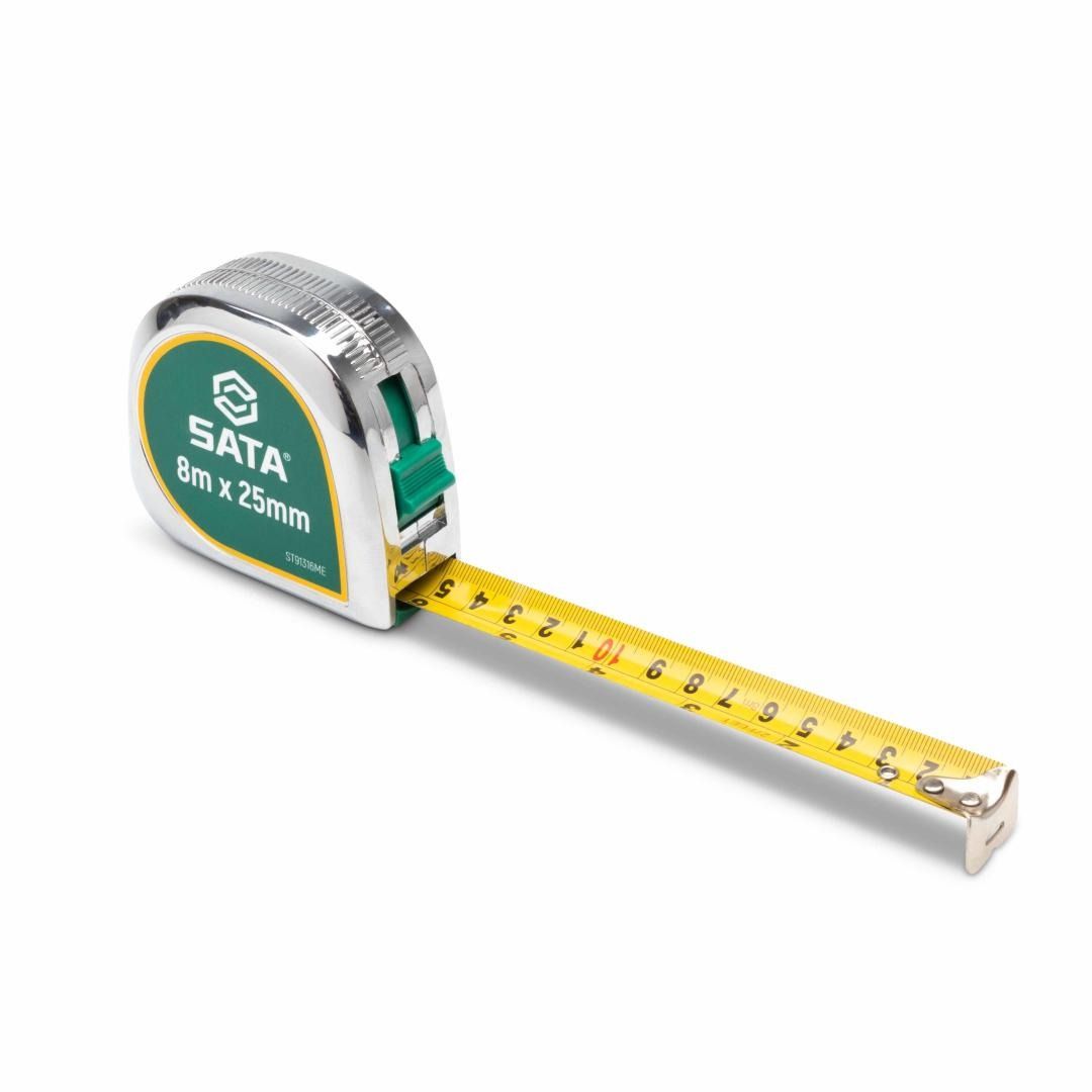 Sata CHROME PLATED TAPE MEASURE 8M X 25MM